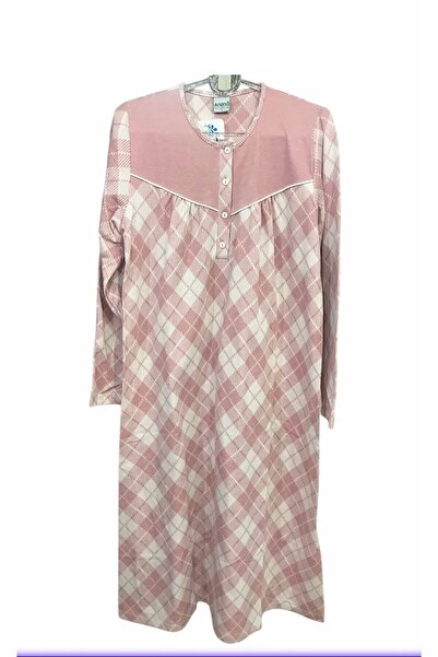 Nena Long Sleeve Thick Winter 100% Cotton Nightgown with Placket Robe-12905