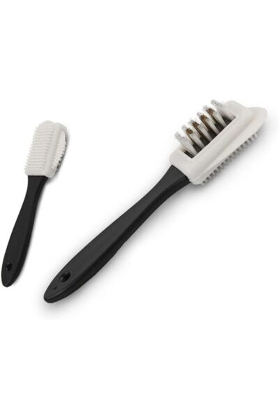 UBX Perie dubla pentru curatarea pantofilor, pantofi piele intoarsa si nubuck, 15.5X4.5 cm