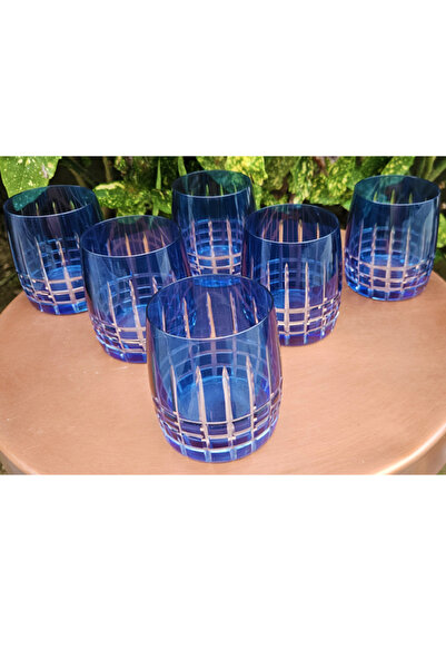 LEONARTE CASA 6 Kişilik El Dekoru Su Bardaği Lime Cobalt