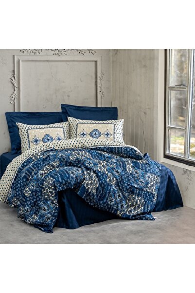 OEM Stasya Navy Blue Bed Linen 6 Pieces (100% Cotton)