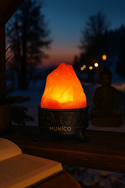 Munico Alevli LED Lamba Gerçekçi Odun Ateşi Efekt Fişli Pilli Kullanım Dekora...