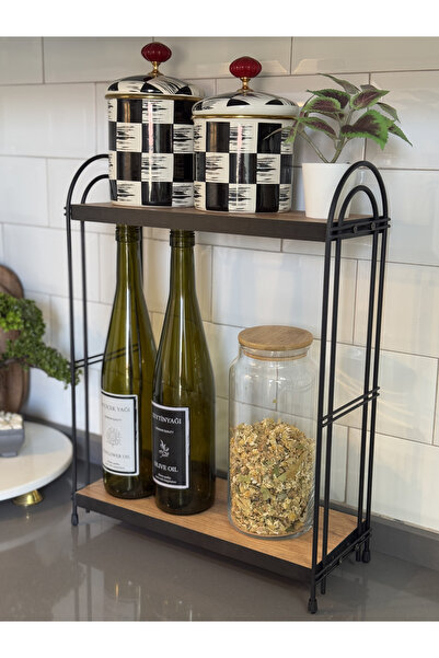 Halemfa İKİLİ OVAL RAF Mutfak Raf ÇAM Tezgah Üstü Raf Kahve Köşesi Raf Banyo ...