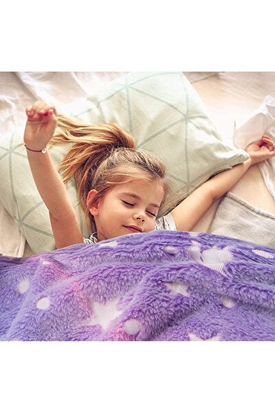 zola Blanket with sleeves, pockets, soft and comfortable, phosphorescent inserts, stars, 190x170x55 cm