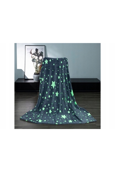zola Fluffy blanket with phosphorescent inserts, soft and pleasant, star pattern, 150x200 cm, gray