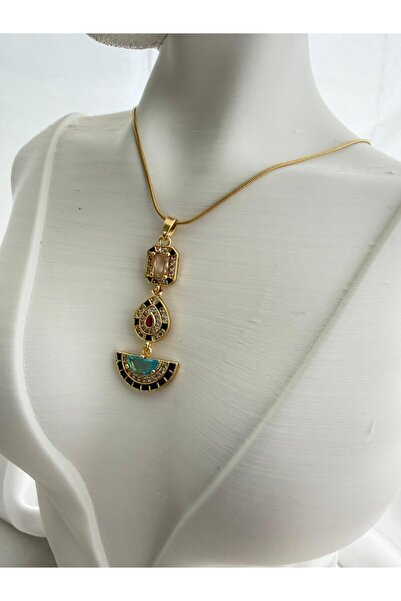 Liberta Aksesuar Mavi Baget Taş Çelik Kolye