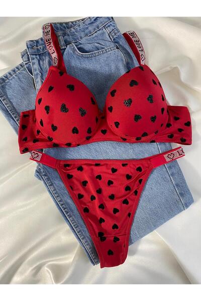 Gold Night Women's Heart-Shaped Rhinestone Underwire Supported Padded Push up...