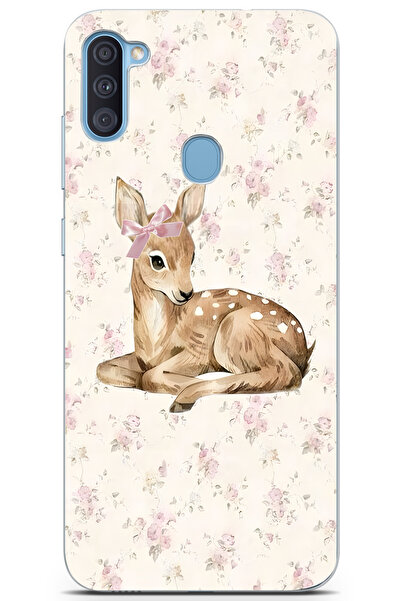 Elorakılıf Samsung Galaxy A11/M11 Uyumlu Baskılı Yumuşak Silikon Şeffaf Telef...