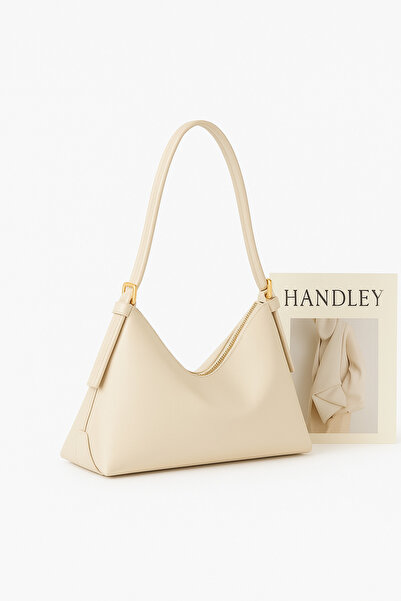 Handley Τσάντα ώμου από συνθετικό δέρμα πολυτελείας – Κομψό μοντέλο με χρυσή ...