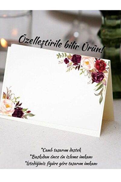 izmirdenet 20 Adet Davetiye , Düğün Nişan Davet Masa Kartı, Hoşgeldiniz Kartı