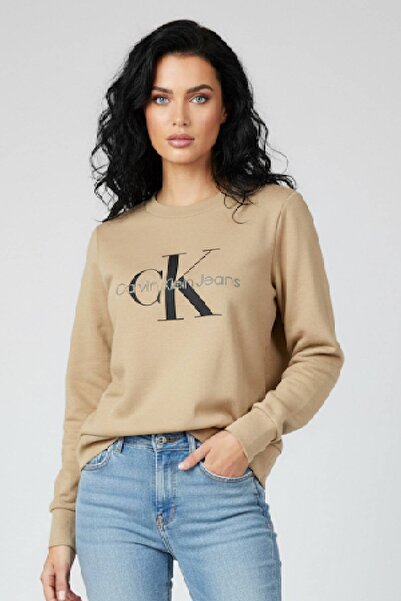 Calvin Klein Jeans Women Ck Logo Detailed 100% Cotton Sweatshirt Zw0Zw02712Pf2