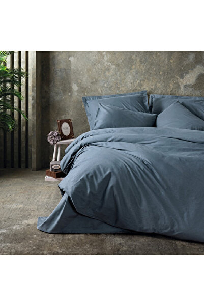 Talis Lenjerie de Pat Dublu Plain Antracit, Bumbac 100%