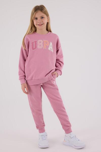 U.S. Polo Assn. U.S. Polo Assn. Waiter Girl Child Thick 3 Yarn Fabric Long Sleeve Tracksuit Set