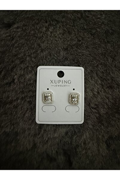 Bijouzel أقراط أنيقة من الحجر المربع - مجوهرات شوبينغ، لون فضي