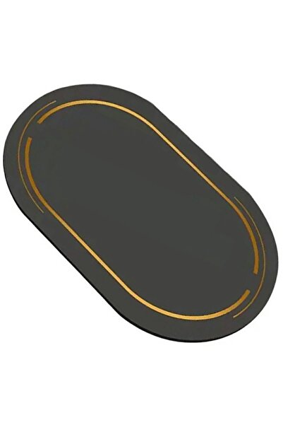 zola Oval bath mat, non-slip, 60x40 cm, black