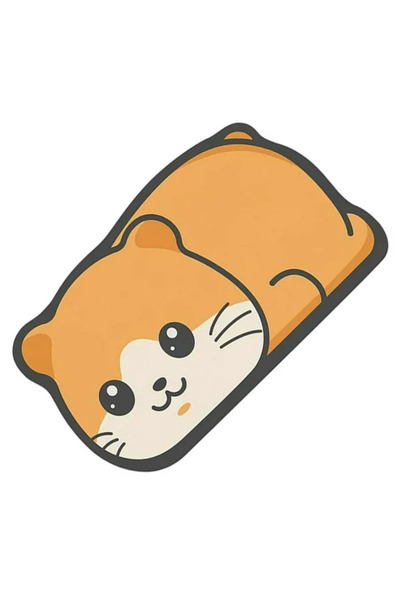 zola Bath mat, Zola, non-slip, quick drying, 60 x 40 x 0.3 cm, hamster pattern, orange/white