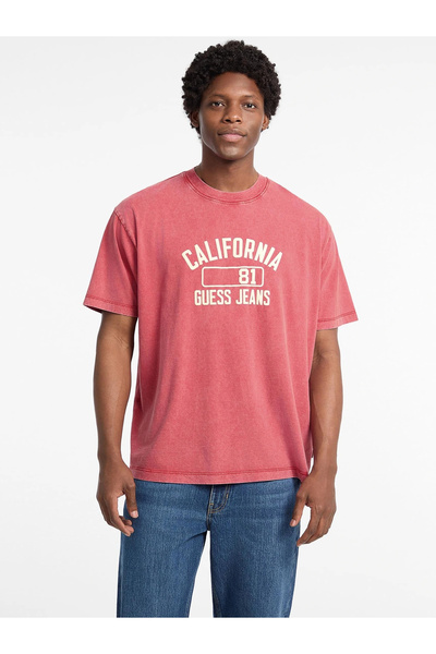Guess Jeans Men's Red Oversized Fit T-Shirt M5Yi52K8Hm0-G585
