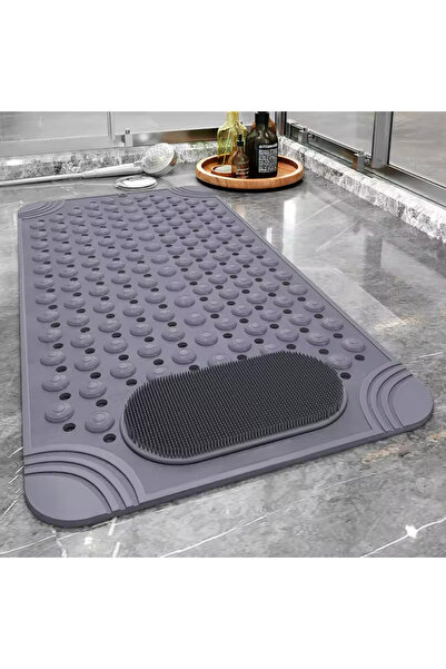 zola Non-slip mat, foot massage surface, suction cups, 68 x 35 cm, gray
