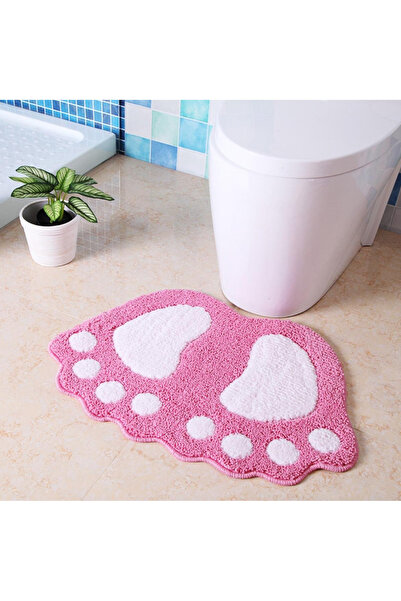 zola 3D bath mat, Zola®, textile, non-slip, soles pattern, 60x40x2 cm, pink