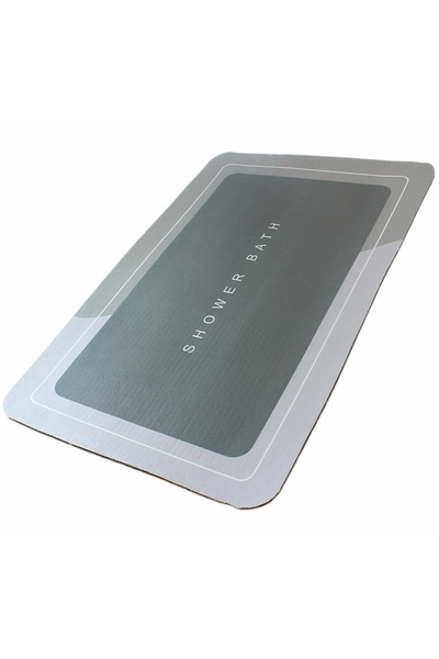 zola Covoraș de baie dreptunghiular, antiderapant, 60x40 cm, gri/alb