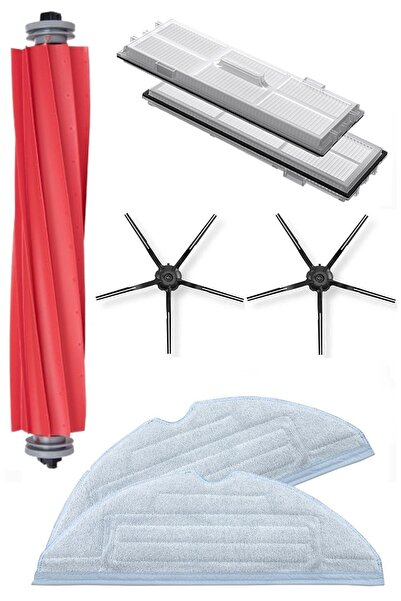 Rovexa Σετ μαύρων πλαϊνών βουρτσών 7 τεμαχίων συμβατό με Roborock S7 MaxV & M...