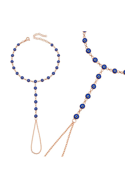 Genel Markalar Gümüş Rose Lacivert Nazar Boncuklu Şahmeran