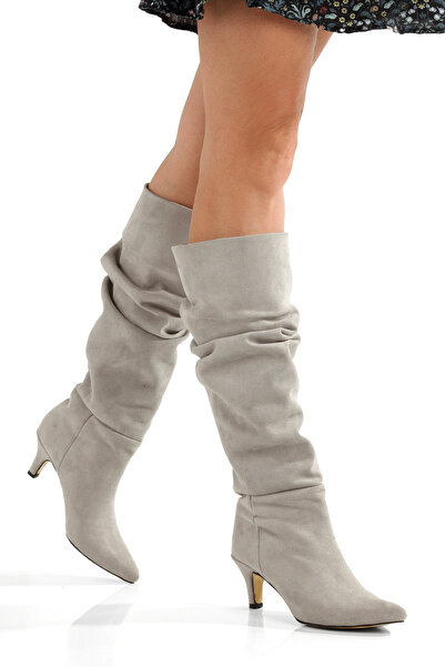 MİNNACE Cizme de damă Stone piele întoarsă cu vârf ascuțit, toc subțire de 5 ...