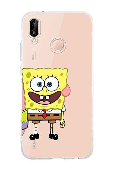 Elorakılıf Huawei P20 Lite Uyumlu Baskılı Yumuşak Silikon Şeffaf Telefon Kılıfı
