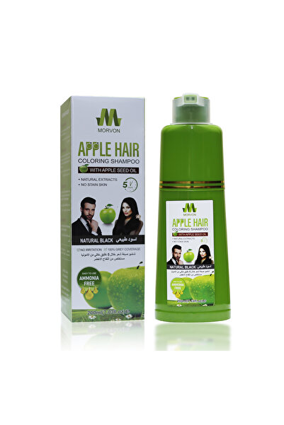 MORVON Morfone Ammonia-Free Black Hair Dye Shampoo with Green Apple Extract 200ml