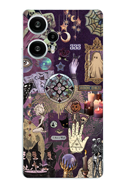 TechTree حافظة سيليكون مطبوعة متوافقة مع POCO F5 بتصميم الهالوين والسحر