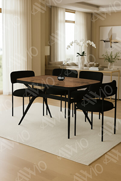 AVVİO Merlin Serisi Teddy Sandalye 80x120 Yemek Masası Mutfak Masası 4 Kişili...