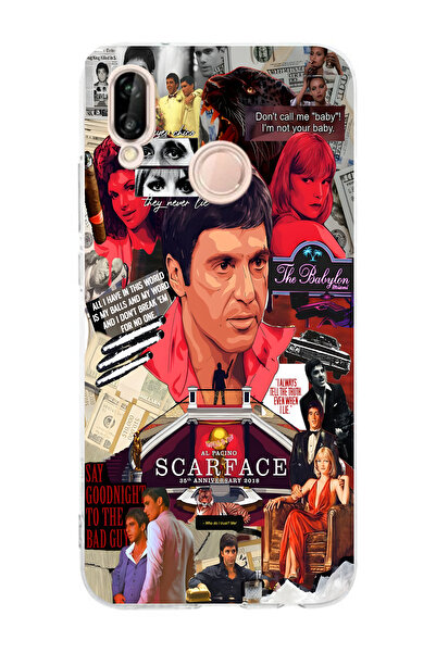 Elorakılıf Huawei P20 Lite Uyumlu Baskılı Yumuşak Silikon Şeffaf Telefon Kılıfı