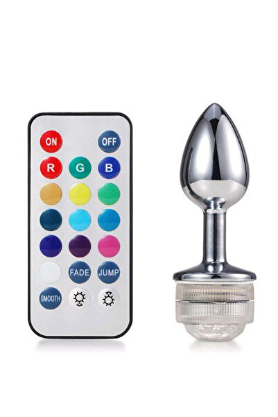 Kulis Grup Led Işıklı ve Kablosuz Uzaktan Kumandalı Anal Metal Plug Zevk Uyarıcı Tıkaç Oyuncağı