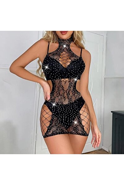 4basix Women’s Sexy Bodystocking Lingerie – One Piece Fishnet Mesh Bodysuit for Women, Transpare