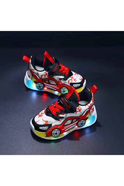 Bebelul Sneakers with lights for boys - Red car