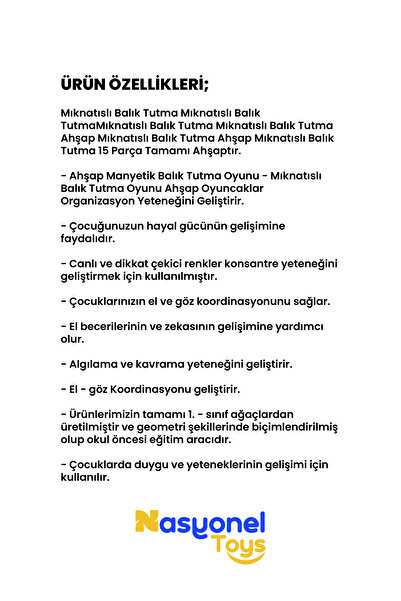 NASYONEL TOYS Mıknatıslı Balık Tutma Mıknatıslı Balık Tutma