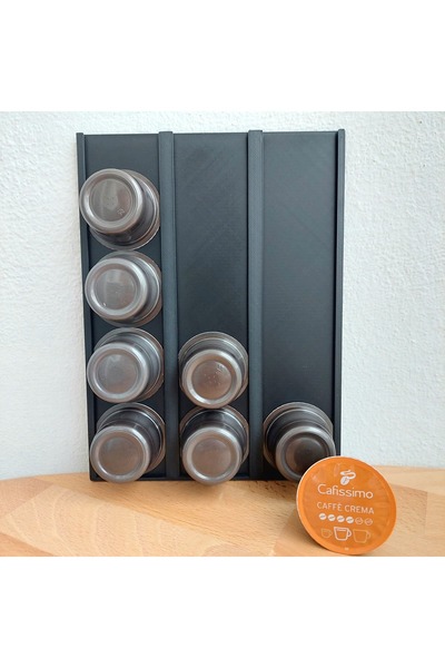 Tchibo Cafissimo Capsule Coffee Holder Organizer – Self-Adhesive 3-Slot Black...