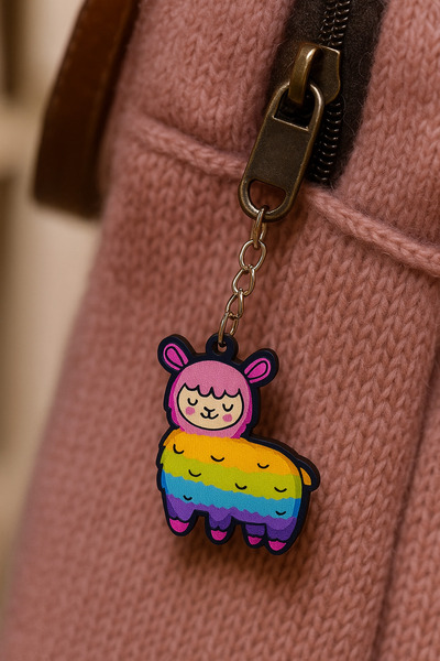 Fynbos سلسلة مفاتيح لاما ملونة |   مجسم ألباكا لطيف بنمط قوس قزح |   زينة على...