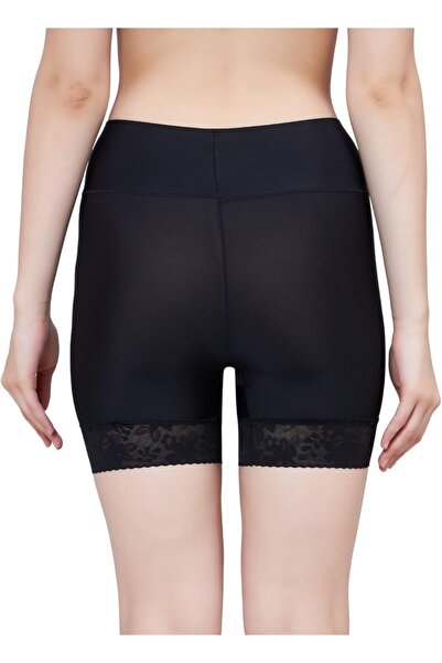 Glamroot Women's Lace Trimmed Anti-Chafing Slip Shorts Seamless Mid-Thigh Boyshorts Underwear