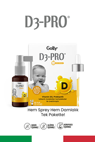 GOLLY D3-Pro 65 Puff - 10 Ml Vitamin D3 ve Probiyotik