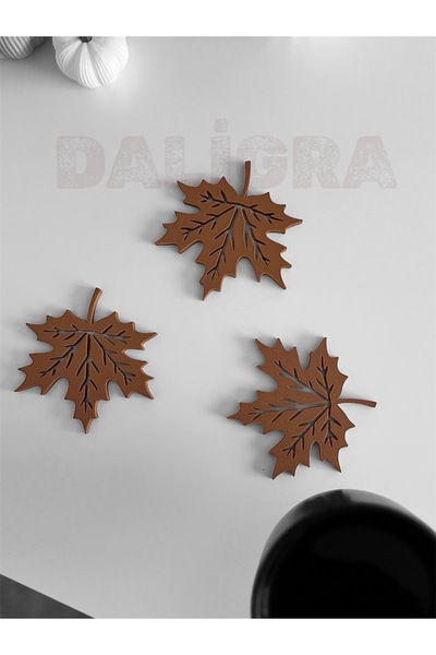 daligra Autumn Leaf Patterned Coasters Set of 3