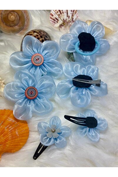 Ate j’s Creation’s Handmade 2Pairs of Organza Flower hairclip and 1 set ponytail
