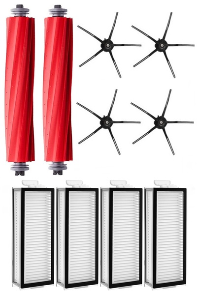 Rovexa Σετ μαύρων πλαϊνών βουρτσών 10 τεμαχίων συμβατό με Roborock Q7 Max & Q7 Max Plus