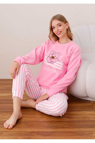 Intisimo Pijamale pentru femei, iarnă, fleece, super catifea, Sleep Time, roz - L