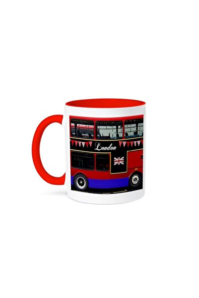 Generic 3dRose London Double Decker Bus with Bunting and Flag-UK Britain United Kingdom Travel Souvenir-Two