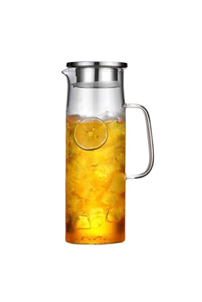 Generic bpa 1.5L Glass Pitcher with Lid, Hot/Cold Water Jug, Juice and Iced T...
