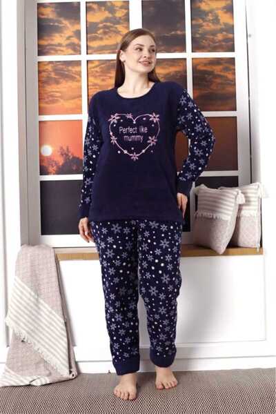 Intisimo Pijamale pentru femei, pufoase, Cocolino, perfecte ca o mumie, bleumarin - 2XL