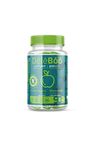 Delly Daily Boo Beans Multivitamins with Zinc & Iodine, Green Apple, 90 Tablets