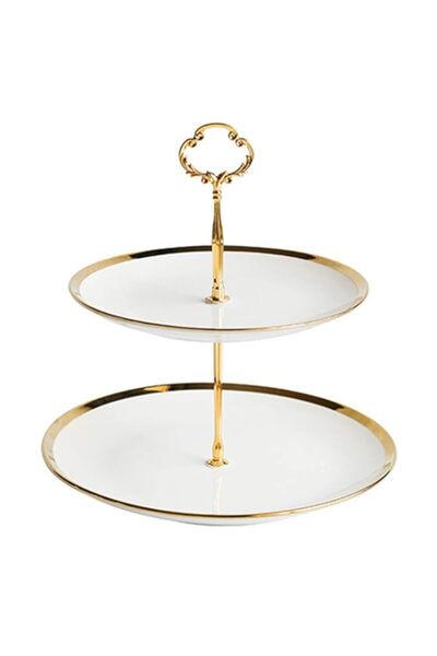 Generic Affogato Cupcake Stand Tower Dessert Display Plate 2-Tier Round White...