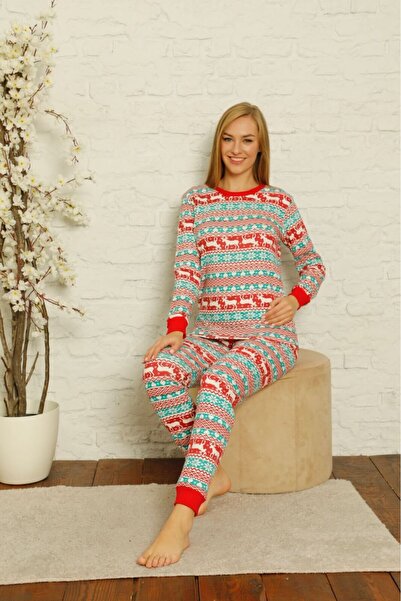 Intisimo Γυναικείες Χριστουγεννιάτικες Πιτζάμες, Τάρανδος, Βαμβακερή Interlok...