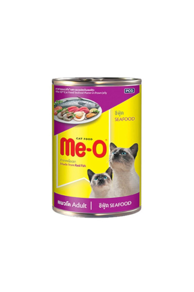 me-o طعام القطط الرطب المعلب بالمأكولات البحرية 400 جرام × 24